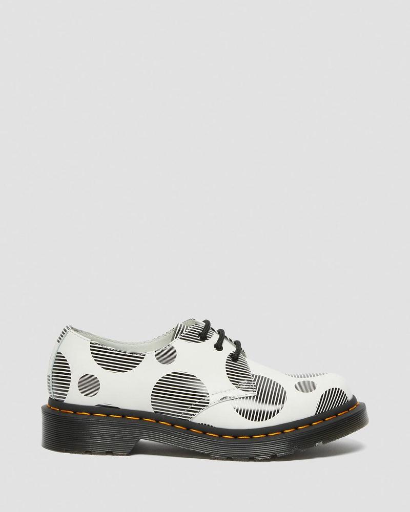 Dr Martens 1461 Polka Dot Smooth Leren Oxford Schoenen Dames Wit | NL 428QMA